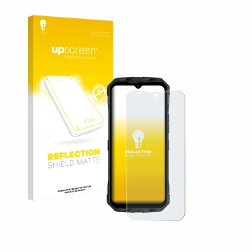 Face avant d’un emballage produit avec le logo de la marque upscreen. À côté, l’appareil Doogee V30 est représenté avec la pro