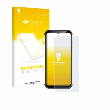 Face avant d’un emballage produit avec le logo de la marque upscreen. À côté, l’appareil Oukitel WP22 est représenté avec la p