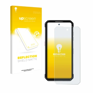 Face avant d’un emballage produit avec le logo de la marque upscreen. À côté, l’appareil Oukitel WP21 est représenté avec la p