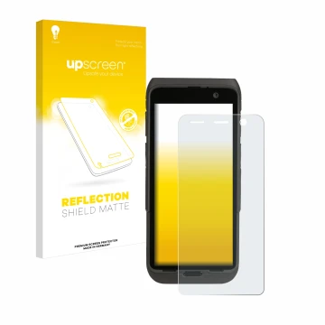 Face avant d’un emballage produit avec le logo de la marque upscreen. À côté, l’appareil Honeywell CT47 est représenté avec la