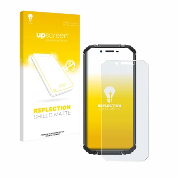 Face avant d’un emballage produit avec le logo de la marque upscreen. À côté, l’appareil Oukitel WP18 est représenté avec la p