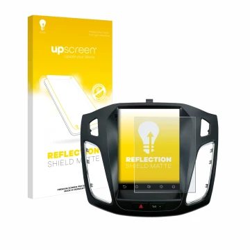 Face avant d’un emballage produit avec le logo de la marque upscreen. À côté, l’appareil Isudar Ford/Focus MK3 2012–2019 est r
