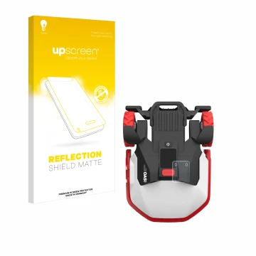 Face avant d’un emballage produit avec le logo de la marque upscreen. À côté, l’appareil Kress Mission Mega 3000 KR133E est re