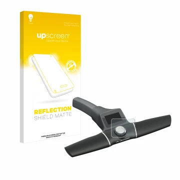 Face avant d’un emballage produit avec le logo de la marque upscreen. À côté, l’appareil Motocaddy S1 Electric Trolley (2022) 