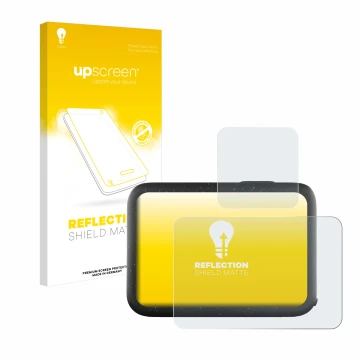 Face avant d’un emballage produit avec le logo de la marque upscreen. À côté, l’appareil GoPro Hero 12 Black est représenté av