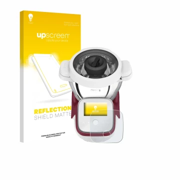 Face avant d’un emballage produit avec le logo de la marque upscreen. À côté, l’appareil Moulinex i-Companion Touch XL est rep