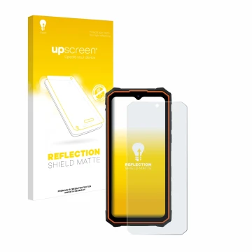 Face avant d’un emballage produit avec le logo de la marque upscreen. À côté, l’appareil Hotwav Cyber 13 Pro est représenté av