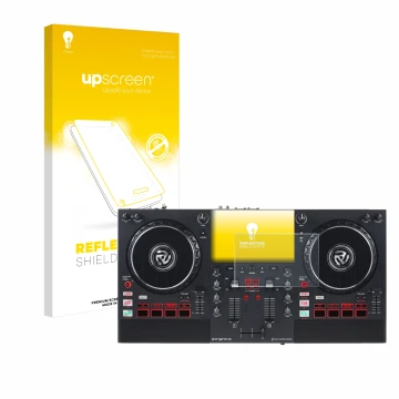 Face avant d’un emballage produit avec le logo de la marque upscreen. À côté, l’appareil Numark Mixstream Pro+ est représenté 