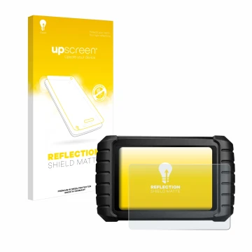 Face avant d’un emballage produit avec le logo de la marque upscreen. À côté, l’appareil iCarsoft CR Max est représenté avec l