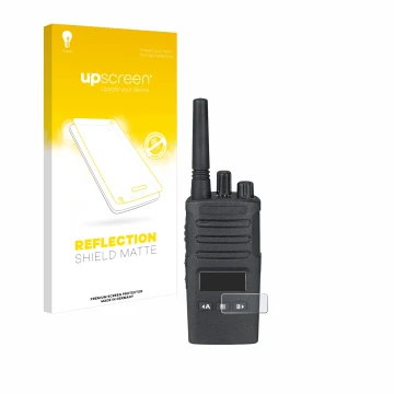 Face avant d’un emballage produit avec le logo de la marque upscreen. À côté, l’appareil Motorola XT460 est représenté avec la