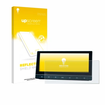 Face avant d’un emballage produit avec le logo de la marque upscreen. À côté, l’appareil MG 5 IPS-HD 10.25