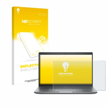 Face avant d’un emballage produit avec le logo de la marque upscreen. À côté, l’appareil Dell Precision 3480 est représenté av
