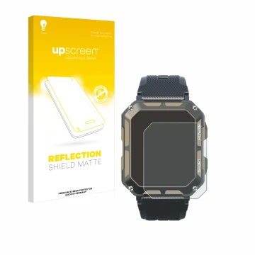 Face avant d’un emballage produit avec le logo de la marque upscreen. À côté, l’appareil Blackview C20Pro 1.83