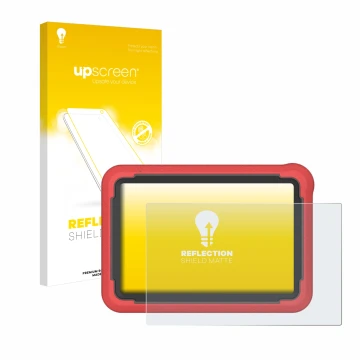 Face avant d’un emballage produit avec le logo de la marque upscreen. À côté, l’appareil Launch X-431 ProV5 2023 (10,1