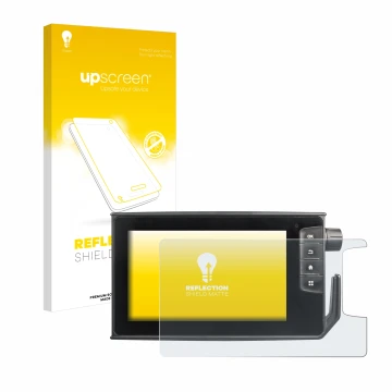 Face avant d’un emballage produit avec le logo de la marque upscreen. À côté, l’appareil Valtra SmartTouch Terminal est représ