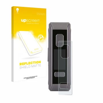 Face avant d’un emballage produit avec le logo de la marque upscreen. À côté, l’appareil GeekVape Aegis Max2 / Max100 est repr