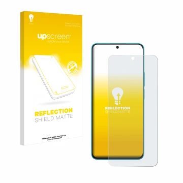 Face avant d’un emballage produit avec le logo de la marque upscreen. À côté, l’appareil Honor X8A est représenté avec la prot