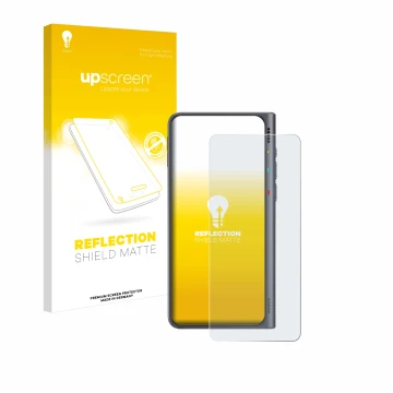 Face avant d’un emballage produit avec le logo de la marque upscreen. À côté, l’appareil Timekettle Fluentalk T1 est représent