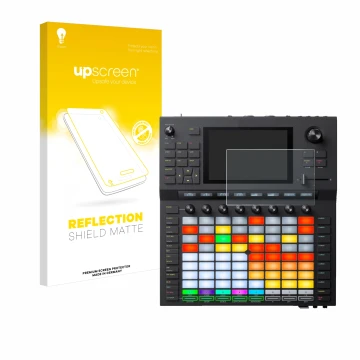 Face avant d’un emballage produit avec le logo de la marque upscreen. À côté, l’appareil Akai Force est représenté avec la pro