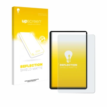Face avant d’un emballage produit avec le logo de la marque upscreen. À côté, l’appareil Honor Pad 9 est représenté avec la pr