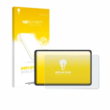 Face avant d’un emballage produit avec le logo de la marque upscreen. À côté, l’appareil VALE V12E-LTE-8128 est représenté ave