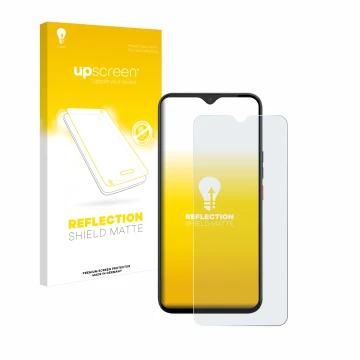 Face avant d’un emballage produit avec le logo de la marque upscreen. À côté, l’appareil Gigaset GS5 PRO SE est représenté ave