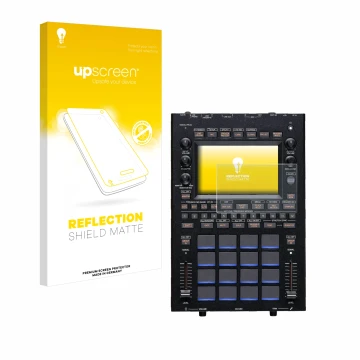 Face avant d’un emballage produit avec le logo de la marque upscreen. À côté, l’appareil KORG KAOSS Replay est représenté avec