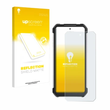 Face avant d’un emballage produit avec le logo de la marque upscreen. À côté, l’appareil Unihertz Tank 3 Pro est représenté av