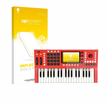 Face avant d’un emballage produit avec le logo de la marque upscreen. À côté, l’appareil Akai Professional MPC Key 37 est repr