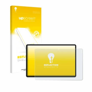 Face avant d’un emballage produit avec le logo de la marque upscreen. À côté, l’appareil Teclast P50 est représenté avec la pr