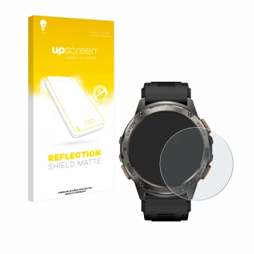 Face avant d’un emballage produit avec le logo de la marque upscreen. À côté, l’appareil Kospet Tank T3 est représenté avec la