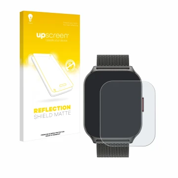 Face avant d’un emballage produit avec le logo de la marque upscreen. À côté, l’appareil Zoskvee P95 2