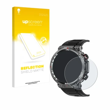 Face avant d’un emballage produit avec le logo de la marque upscreen. À côté, l’appareil Iowodo W50 1.39