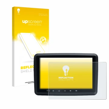 Face avant d’un emballage produit avec le logo de la marque upscreen. À côté, l’appareil Idmedia 8