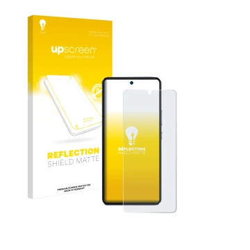 Face avant d’un emballage produit avec le logo de la marque upscreen. À côté, l’appareil Vivo V40 SE est représenté avec la pr