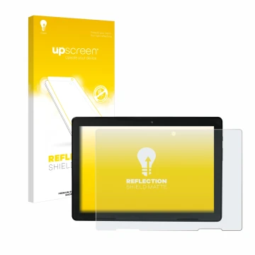 Face avant d’un emballage produit avec le logo de la marque upscreen. À côté, l’appareil MEDION E10900 10