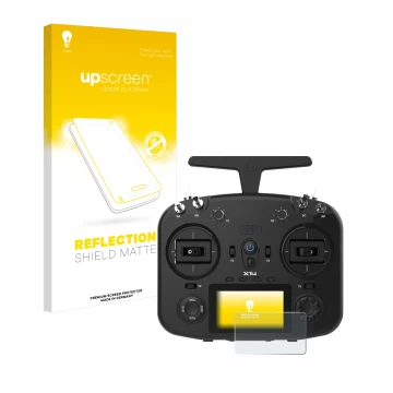 Face avant d’un emballage produit avec le logo de la marque upscreen. À côté, l’appareil FrSky TWIN X14 est représenté avec la