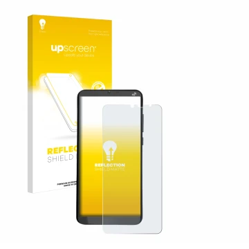 Face avant d’un emballage produit avec le logo de la marque upscreen. À côté, l’appareil Brondi Amico XL est représenté avec l