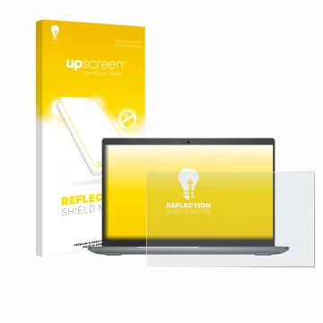 Face avant d’un emballage produit avec le logo de la marque upscreen. À côté, l’appareil Dell Latitude 5550 Laptop est représe