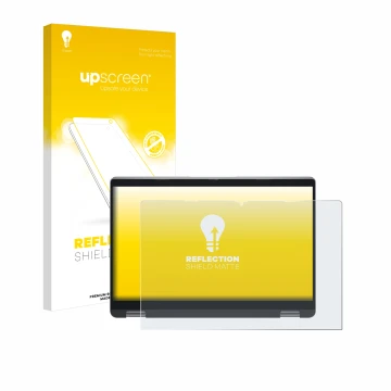 Face avant d’un emballage produit avec le logo de la marque upscreen. À côté, l’appareil Dell Latitude 5350 2-in-1 est représe