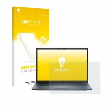 Face avant d’un emballage produit avec le logo de la marque upscreen. À côté, l’appareil Dell Latitude 7350 Laptop est représe