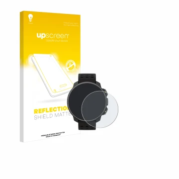 Face avant d’un emballage produit avec le logo de la marque upscreen. À côté, l’appareil Suunto Vertical Solar est représenté 