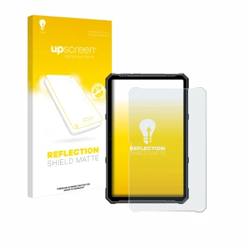 Face avant d’un emballage produit avec le logo de la marque upscreen. À côté, l’appareil Ulefone Armor Pad 3 Pro est représent