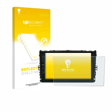 Face avant d’un emballage produit avec le logo de la marque upscreen. À côté, l’appareil Dynavin D9-T6 est représenté avec la 