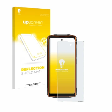 Face avant d’un emballage produit avec le logo de la marque upscreen. À côté, l’appareil Blackview Oscal Pilot 2 est représent