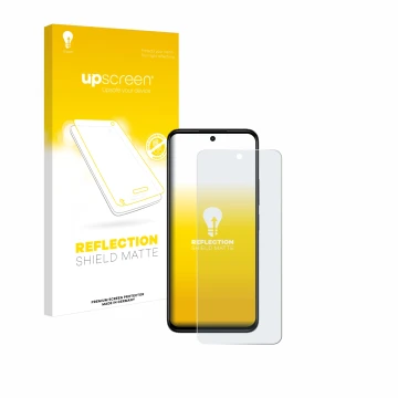 Face avant d’un emballage produit avec le logo de la marque upscreen. À côté, l’appareil Xiaomi Redmi 13 est représenté avec l