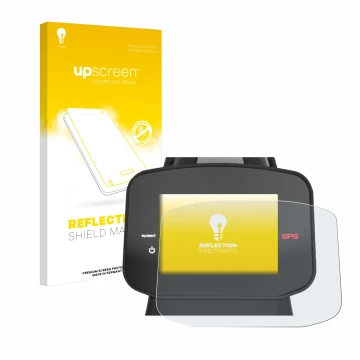 Face avant d’un emballage produit avec le logo de la marque upscreen. À côté, l’appareil PowaKaddy FX7 GPS 3.5