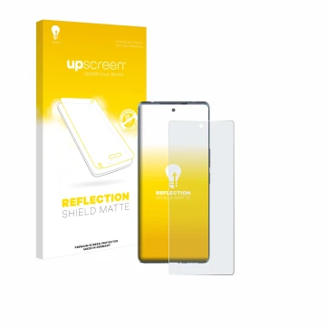 Face avant d’un emballage produit avec le logo de la marque upscreen. À côté, l’appareil HTC U24 Pro est représenté avec la pr