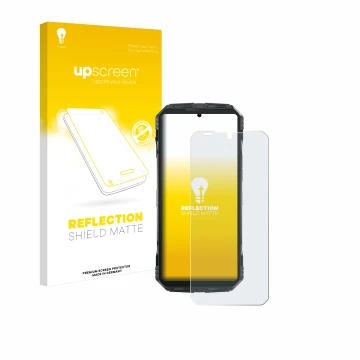 Face avant d’un emballage produit avec le logo de la marque upscreen. À côté, l’appareil Doogee S Punk est représenté avec la 