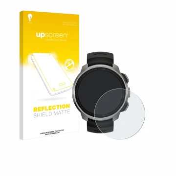 Face avant d’un emballage produit avec le logo de la marque upscreen. À côté, l’appareil Suunto Ocean est représenté avec la p